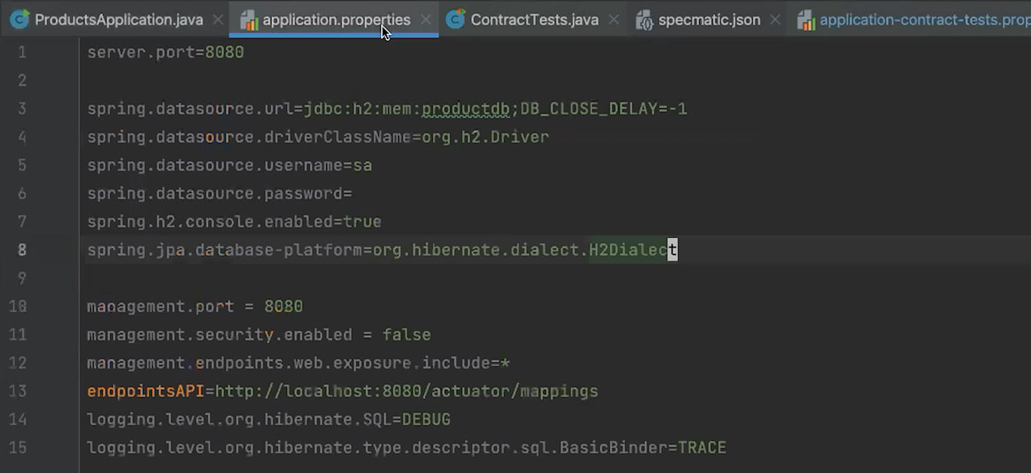 A screen shot showcasing Specmatic's JDBC stubbing capabilities to liberate from database dependencies.